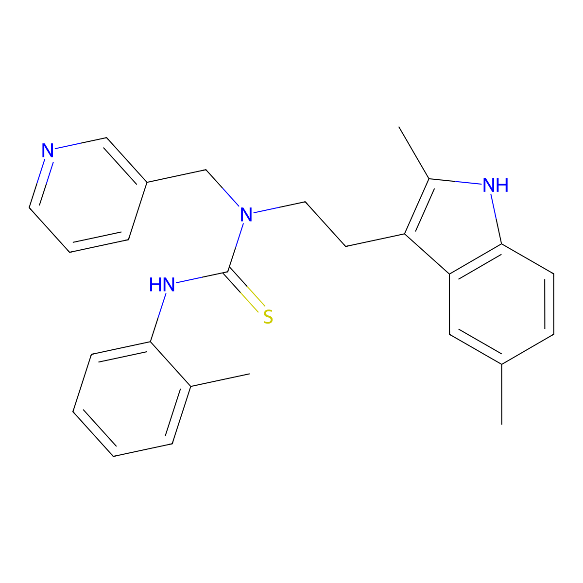 1-(2-(2,5-dimethyl-1H-indol-3-yl)ethyl)-1-(pyridin-3-ylmethyl)-3-(o-tolyl)thiourea molecular structure, CAS 850933-76-5