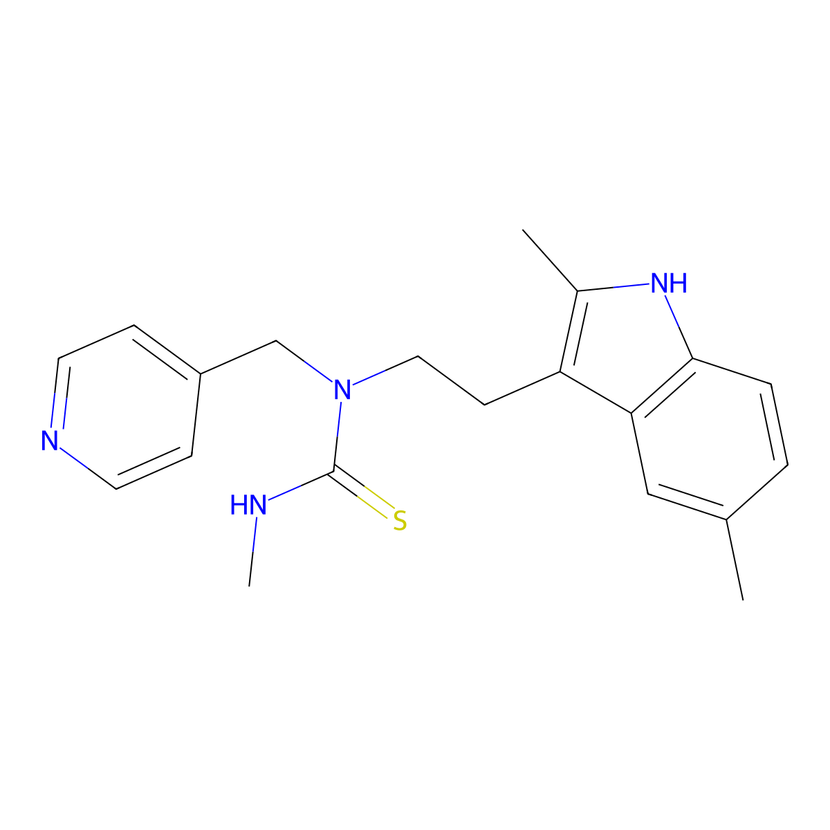 1-(2-(2,5-dimethyl-1H-indol-3-yl)ethyl)-3-methyl-1-(pyridin-4-ylmethyl)thiourea molecular structure, CAS 850933-84-5