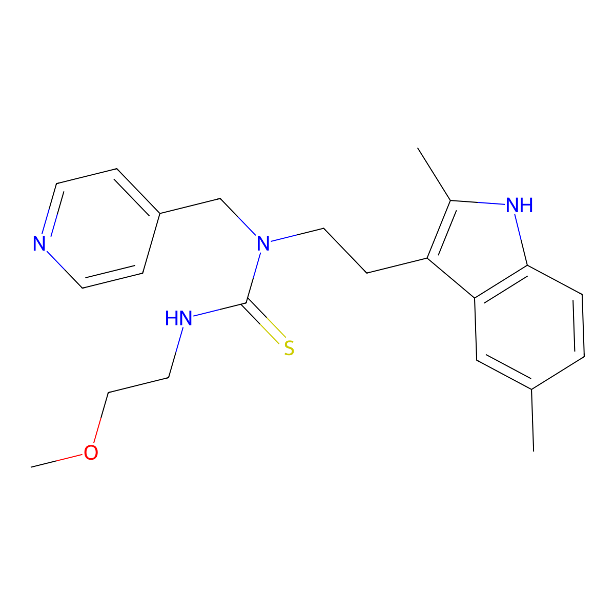 1-(2-(2,5-dimethyl-1H-indol-3-yl)ethyl)-3-(2-methoxyethyl)-1-(pyridin-4-ylmethyl)thiourea molecular structure, CAS 850933-87-8