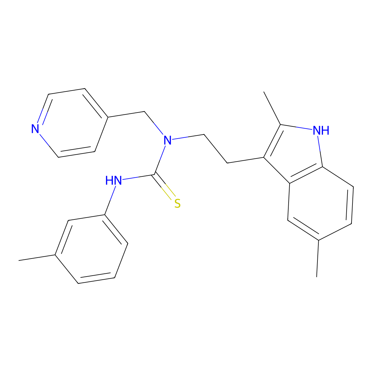 1-(2-(2,5-dimethyl-1H-indol-3-yl)ethyl)-1-(pyridin-4-ylmethyl)-3-(m-tolyl)thiourea molecular structure, CAS 850933-93-6