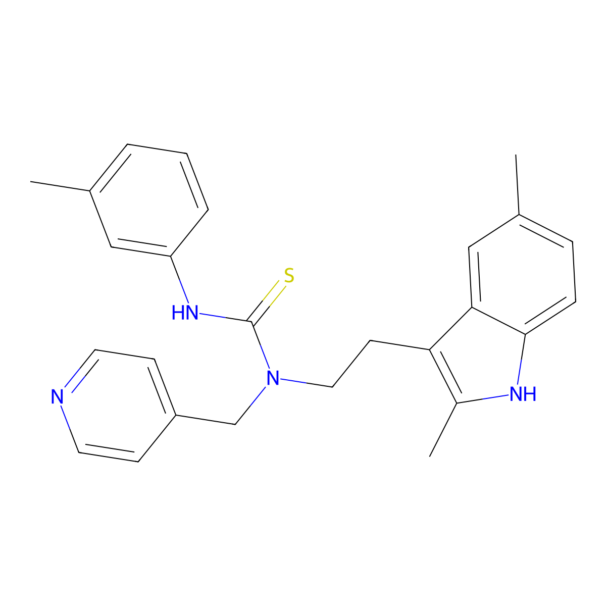 1-(2-(2,5-dimethyl-1H-indol-3-yl)ethyl)-1-(pyridin-4-ylmethyl)-3-(m-tolyl)thiourea molecular structure, CAS 850933-93-6