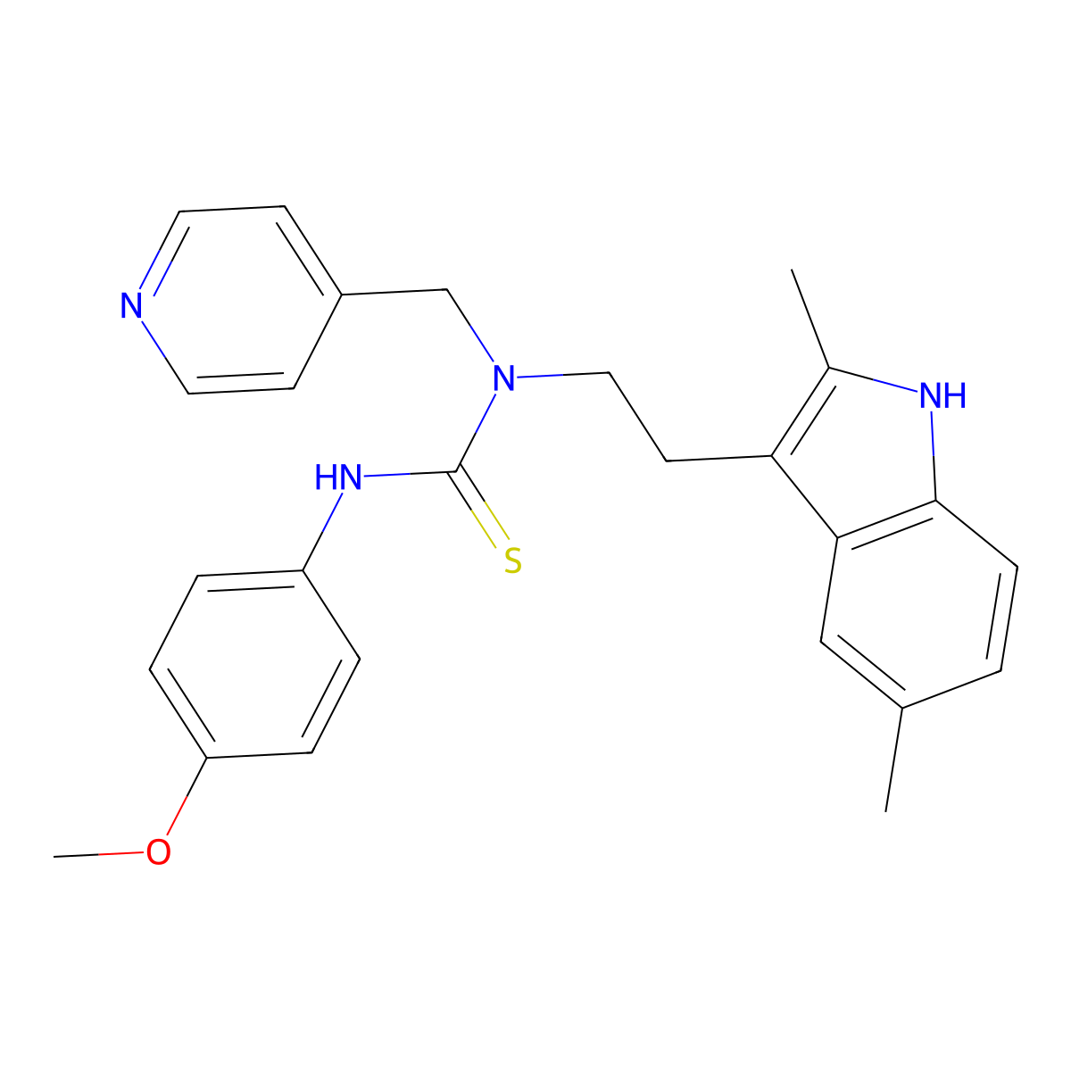1-(2-(2,5-dimethyl-1H-indol-3-yl)ethyl)-3-(4-methoxyphenyl)-1-(pyridin-4-ylmethyl)thiourea molecular structure, CAS 850933-96-9