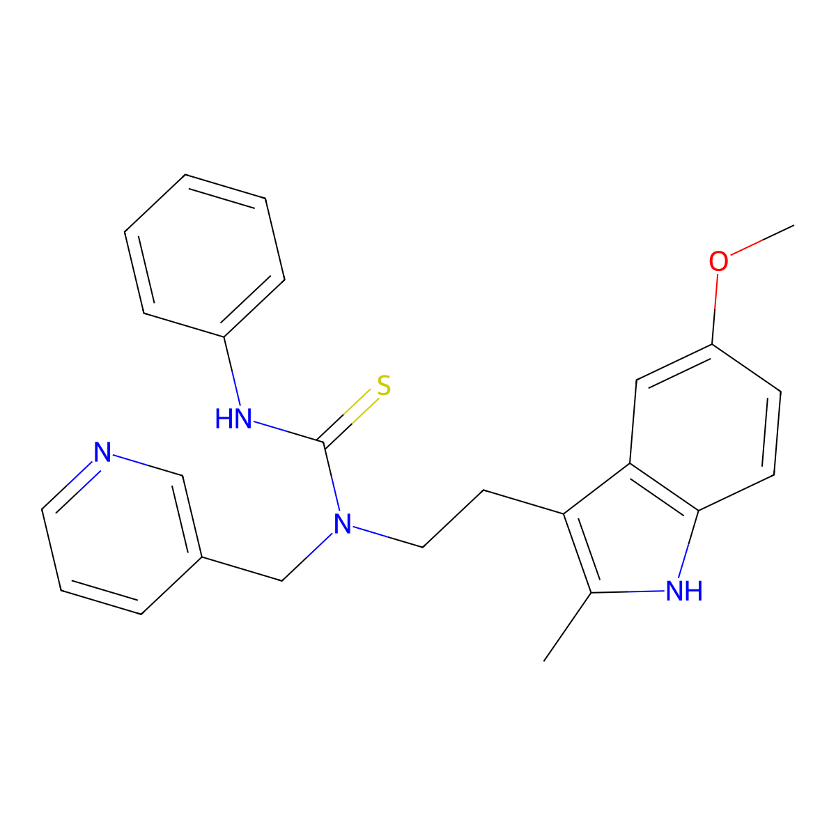 1-(2-(5-methoxy-2-methyl-1H-indol-3-yl)ethyl)-3-phenyl-1-(pyridin-3-ylmethyl)thiourea molecular structure, CAS 850934-30-4
