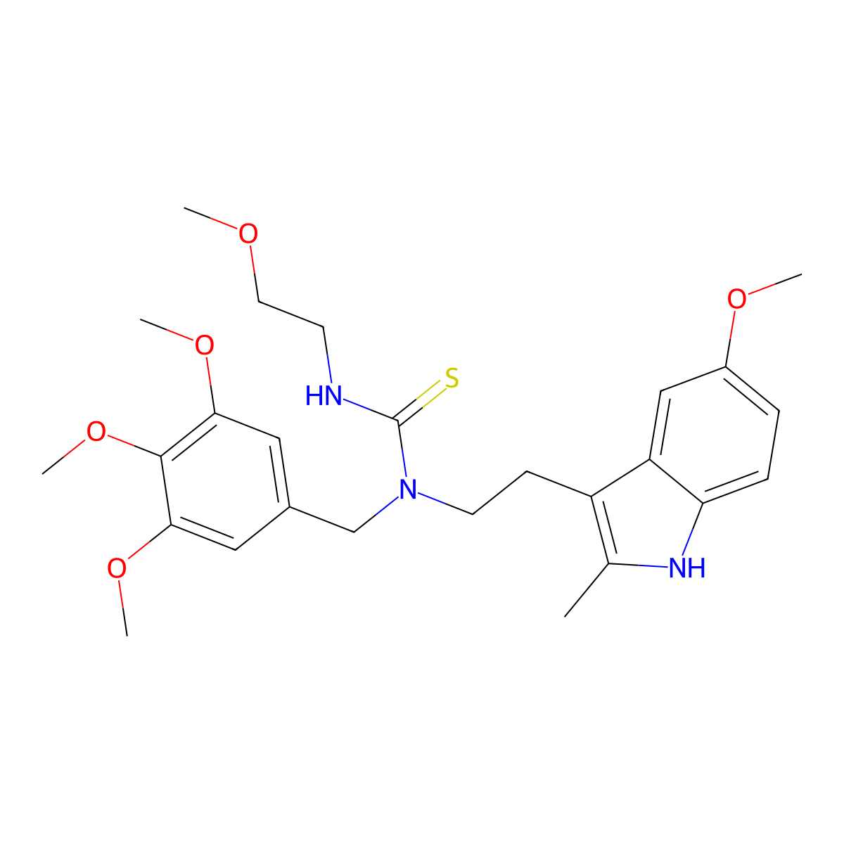 1-(2-(5-methoxy-2-methyl-1H-indol-3-yl)ethyl)-3-(2-methoxyethyl)-1-(3,4,5-trimethoxybenzyl)thiourea molecular structure, CAS 850934-48-4
