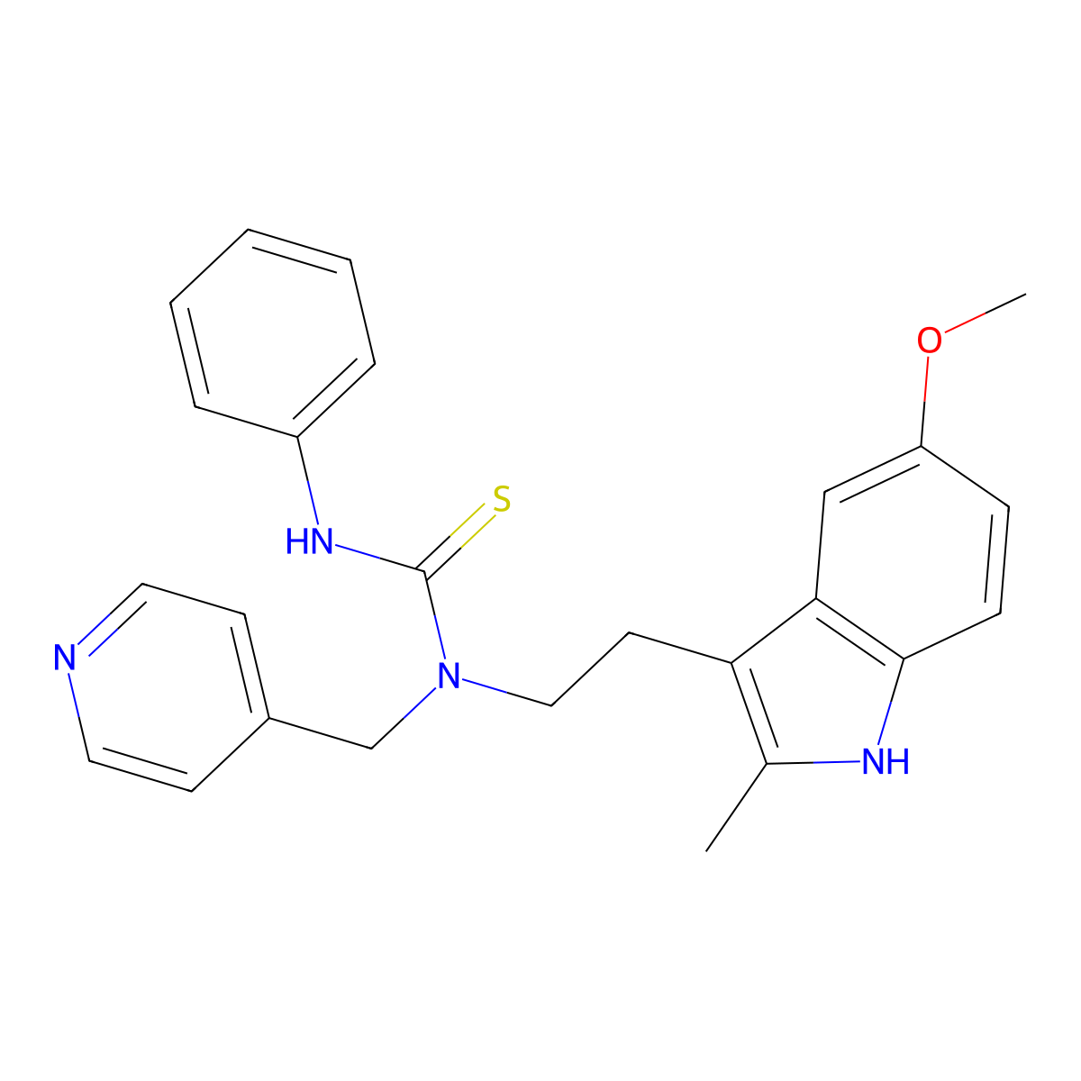 1-(2-(5-methoxy-2-methyl-1H-indol-3-yl)ethyl)-3-phenyl-1-(pyridin-4-ylmethyl)thiourea molecular structure, CAS 850934-64-4