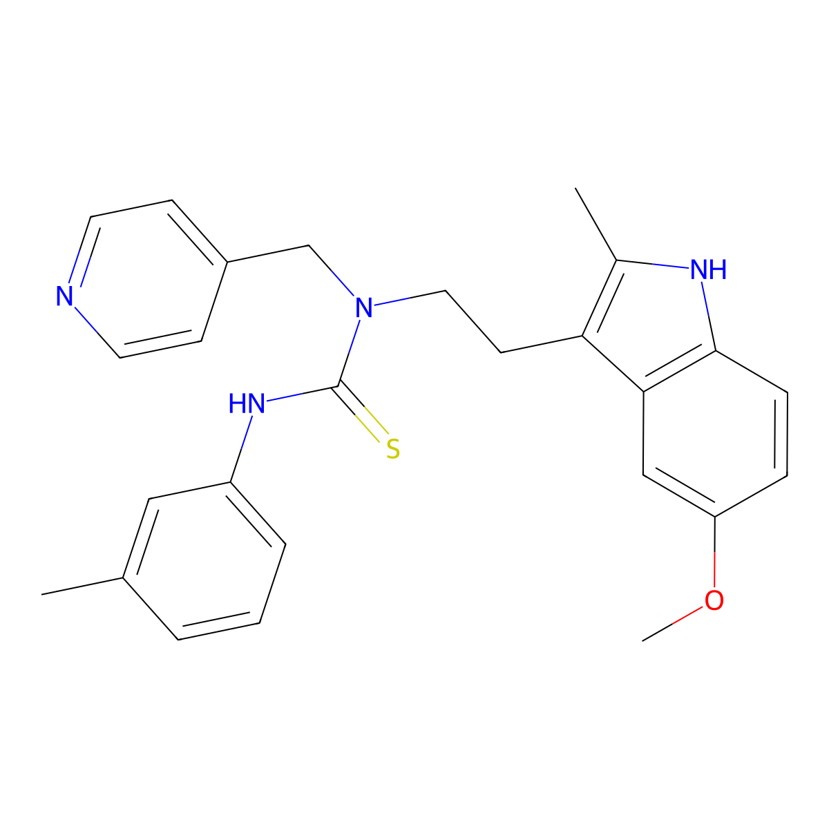 1-(2-(5-methoxy-2-methyl-1H-indol-3-yl)ethyl)-1-(pyridin-4-ylmethyl)-3-(m-tolyl)thiourea molecular structure, CAS 850934-66-6