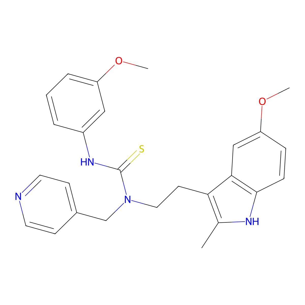 1-[2-(5-methoxy-2-methyl-1H-indol-3-yl)ethyl]-3-(3-methoxyphenyl)-1-(pyridin-4-ylmethyl)thiourea molecular structure, CAS 850934-71-3