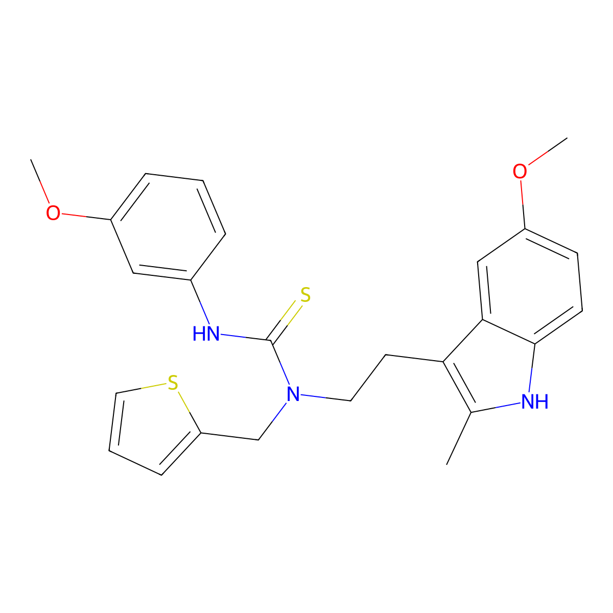 1-(2-(5-methoxy-2-methyl-1H-indol-3-yl)ethyl)-3-(3-methoxyphenyl)-1-(thiophen-2-ylmethyl)thiourea molecular structure, CAS 850934-96-2