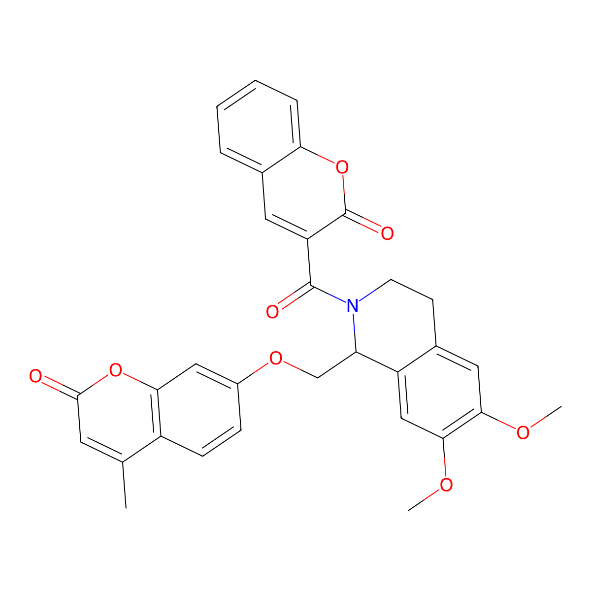 7-((6,7-dimethoxy-2-(2-oxo-2H-chromene-3-carbonyl)-1,2,3,4-tetrahydroisoquinolin-1-yl)methoxy)-4-methyl-2H-chromen-2-one molecular structure, CAS 850935-56-7