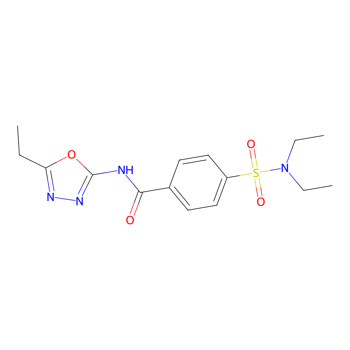 4-(diethylsulfamoyl)-N-(5-ethyl-1,3,4-oxadiazol-2-yl)benzamide molecular structure, CAS 850935-74-9