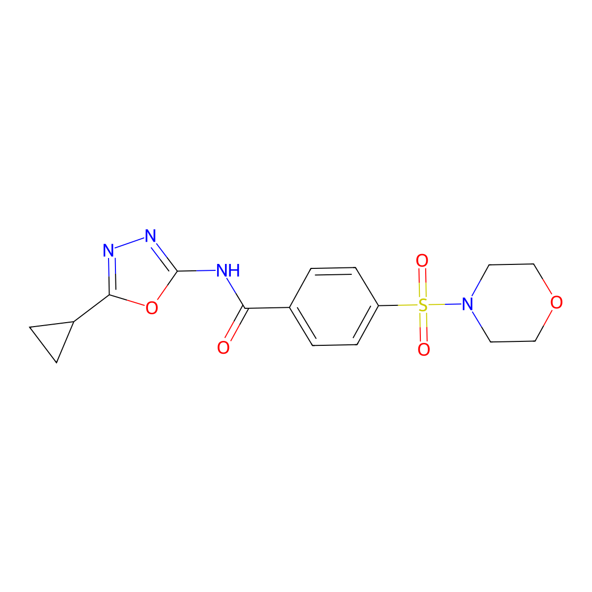N-(5-cyclopropyl-1,3,4-oxadiazol-2-yl)-4-(morpholinosulfonyl)benzamide molecular structure, CAS 850935-95-4