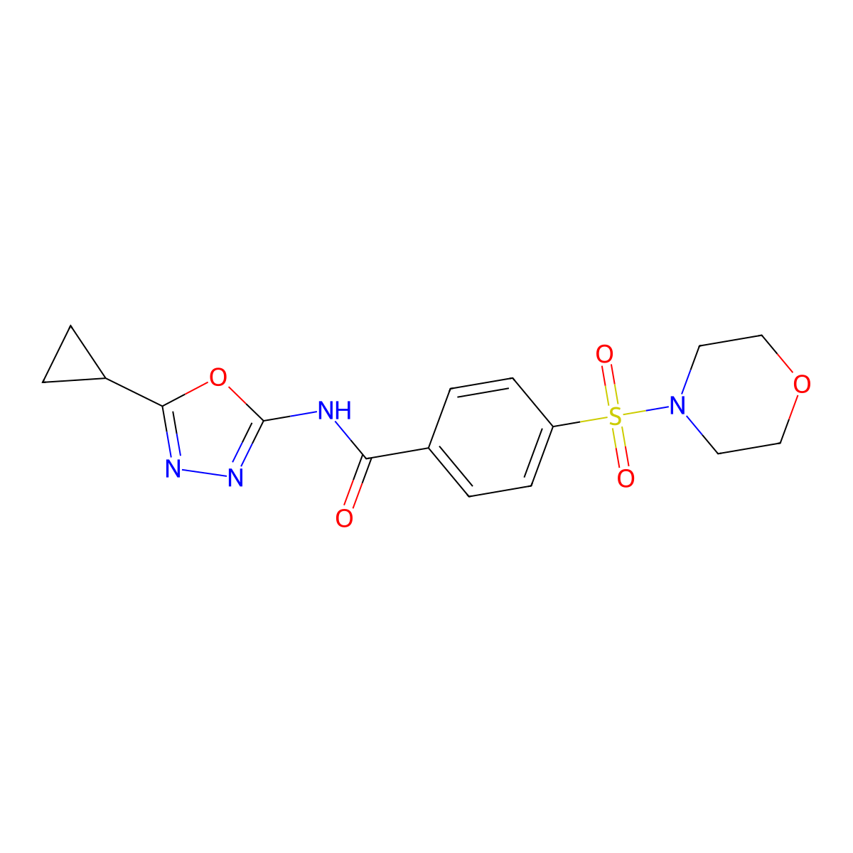 N-(5-cyclopropyl-1,3,4-oxadiazol-2-yl)-4-(morpholinosulfonyl)benzamide molecular structure, CAS 850935-95-4
