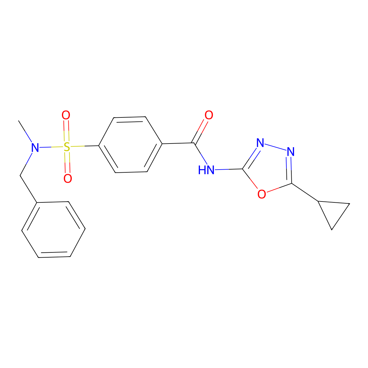 4-[benzyl(methyl)sulfamoyl]-N-(5-cyclopropyl-1,3,4-oxadiazol-2-yl)benzamide molecular structure, CAS 850936-04-8