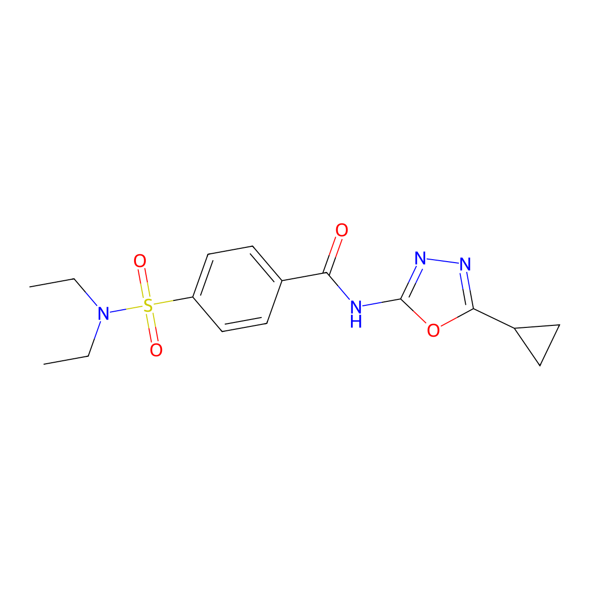 N-(5-cyclopropyl-1,3,4-oxadiazol-2-yl)-4-(diethylsulfamoyl)benzamide molecular structure, CAS 850936-06-0