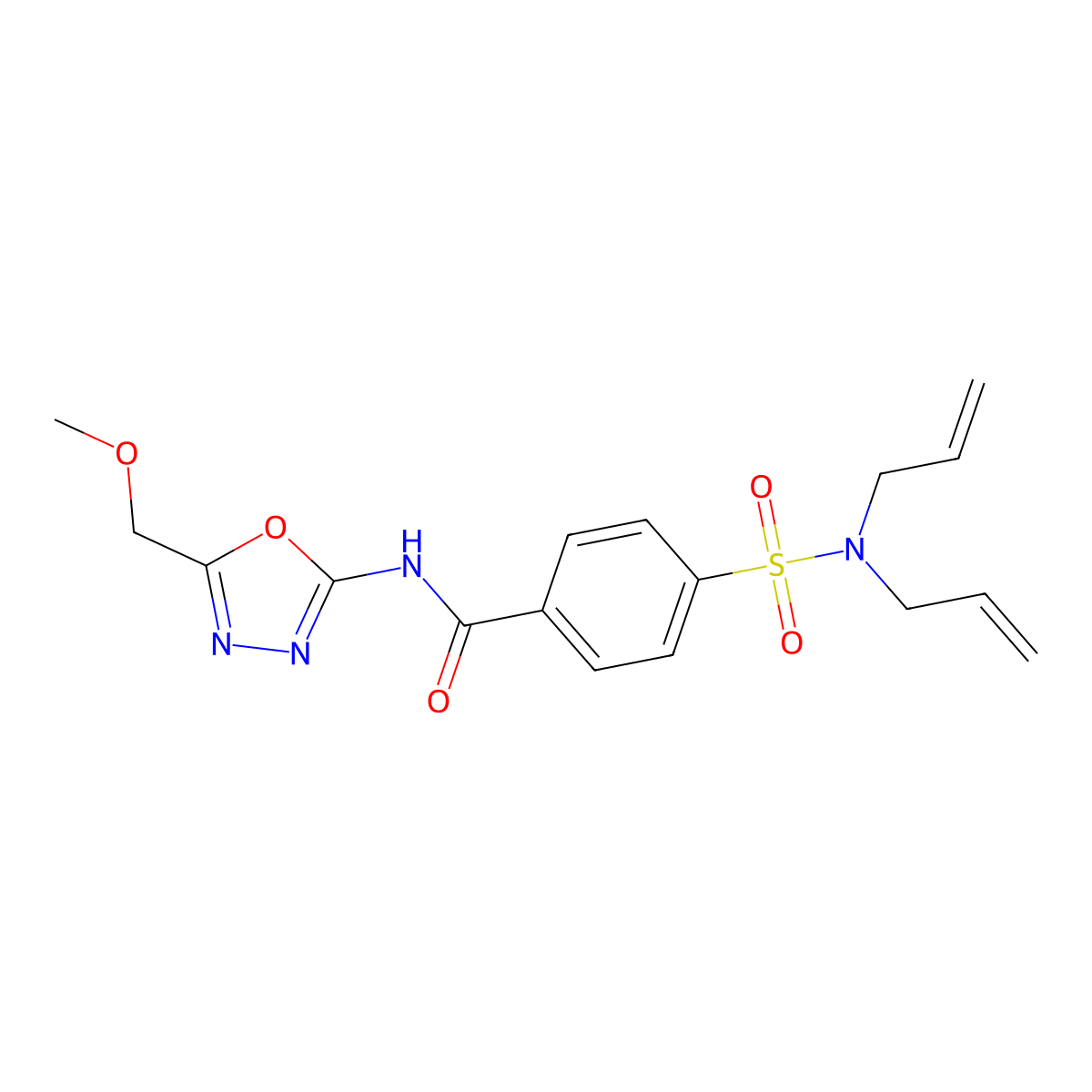 4-(N,N-diallylsulfamoyl)-N-(5-(methoxymethyl)-1,3,4-oxadiazol-2-yl)benzamide molecular structure, CAS 850936-14-0