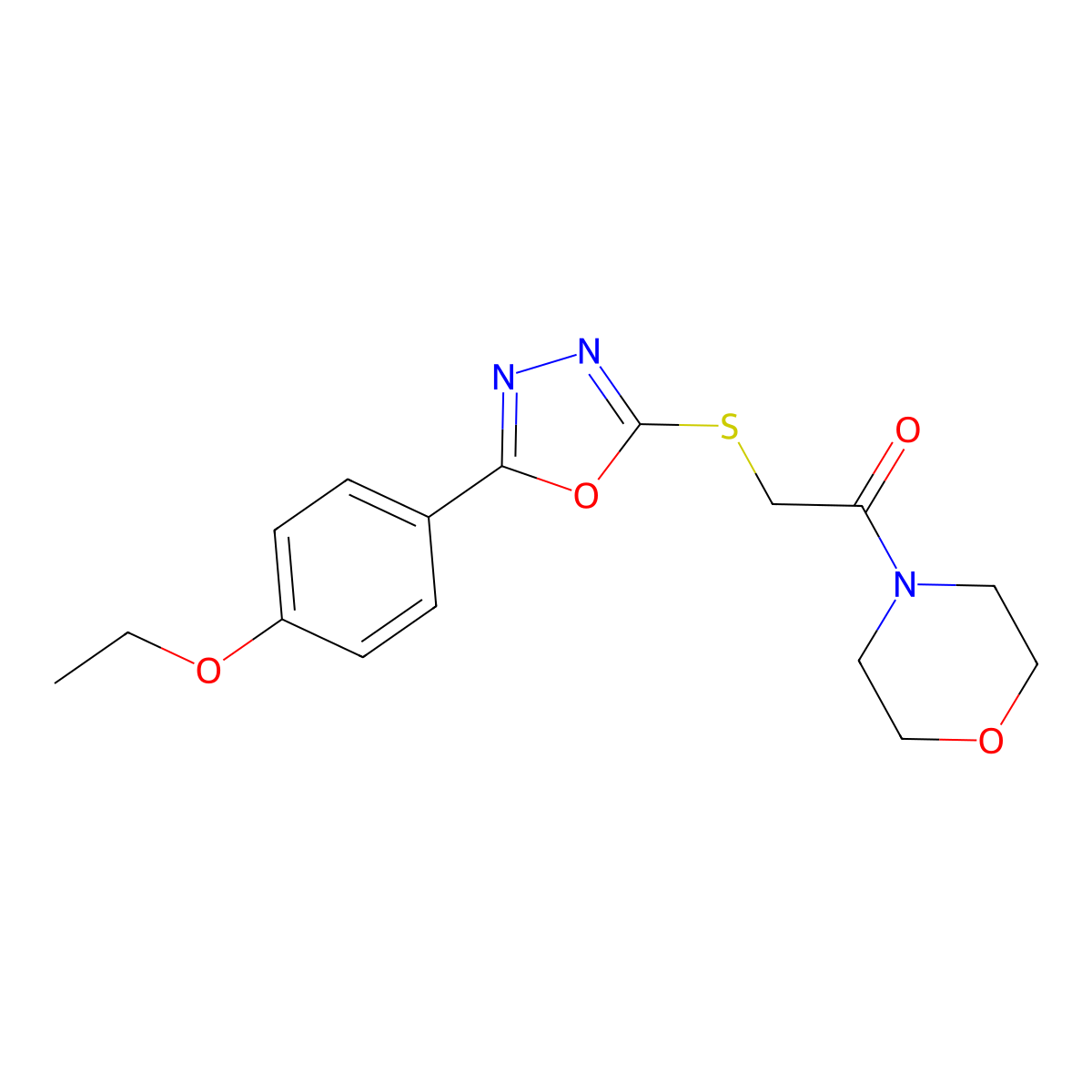 2-[[5-(4-Ethoxyphenyl)-1,3,4-oxadiazol-2-yl]thio]-1-(4-morpholinyl)ethanone molecular structure, CAS 850937-15-4
