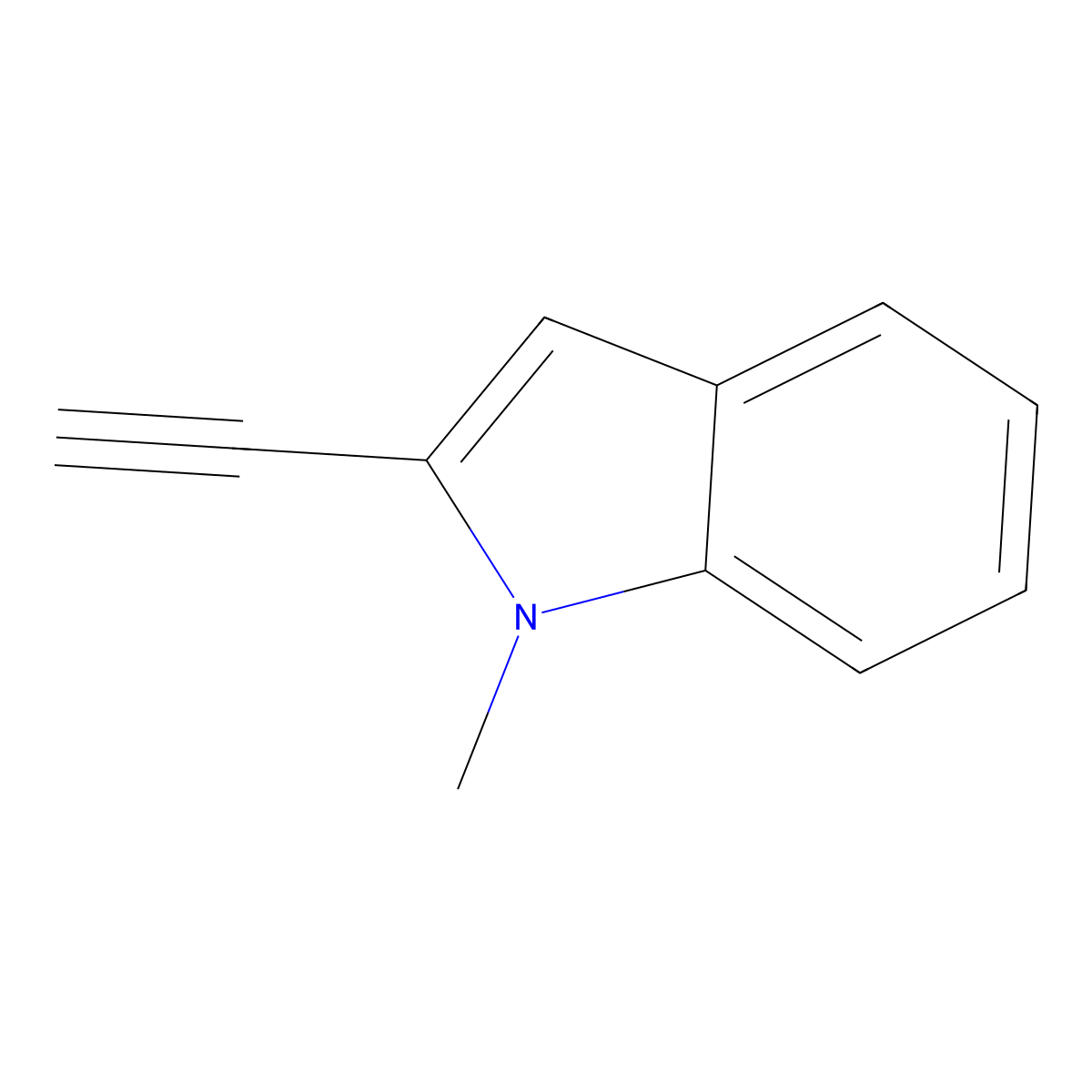 2-ethynyl-1-methyl-1H-indole molecular structure, CAS 85094-87-7