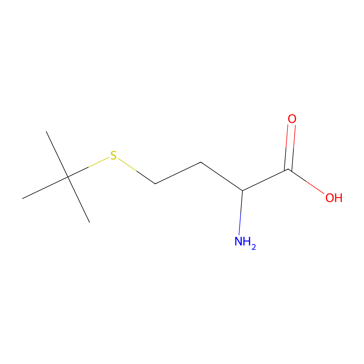 2-Amino-4-(tert-butylsulfanyl)butanoic acid molecular structure, CAS 85097-62-7
