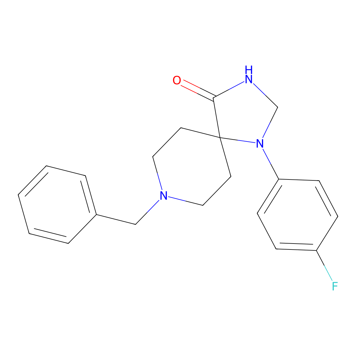 8-Benzyl-1-(4-fluorophenyl)-1,3,8-triazaspiro(4,5)decan-4-one molecular structure, CAS 85098-78-8