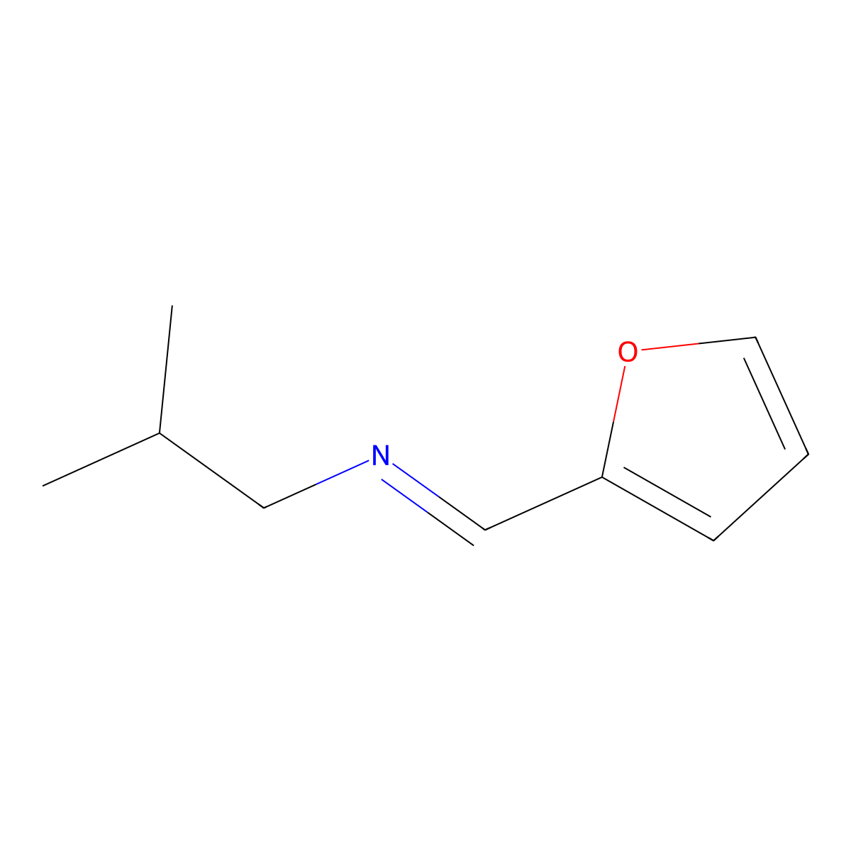 N-Furfurylideneisobutylamine molecular structure, CAS 85098-92-6