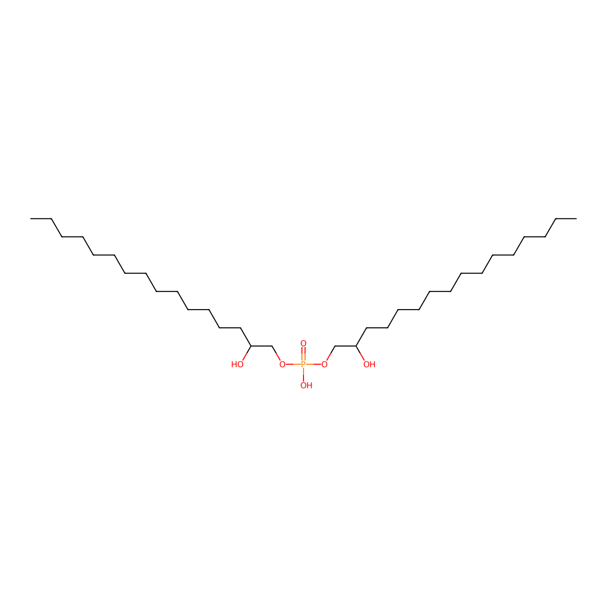 Bis(2-hydroxyhexadecyl) hydrogen phosphate molecular structure, CAS 85099-11-2