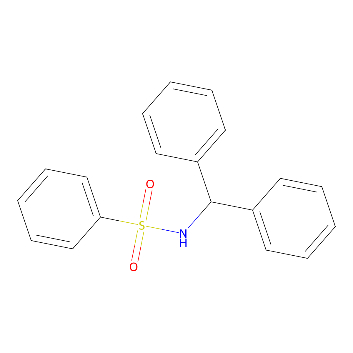 N-benzhydrylbenzenesulfonamide molecular structure, CAS 851-78-5