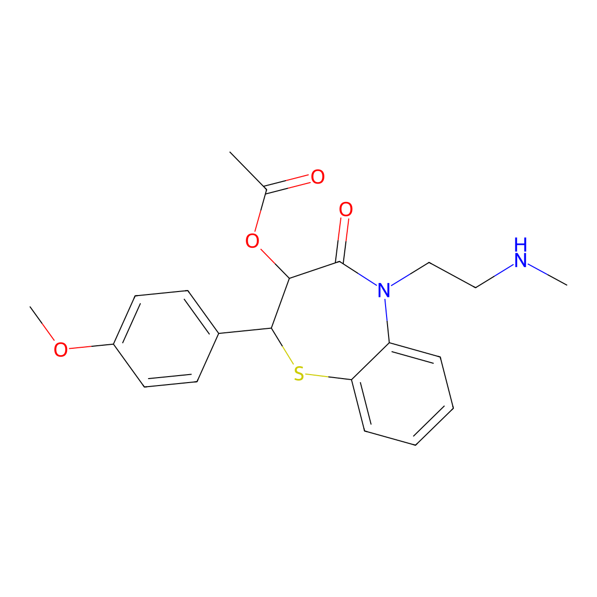 N-Demethyldiltiazem molecular structure, CAS 85100-17-0
