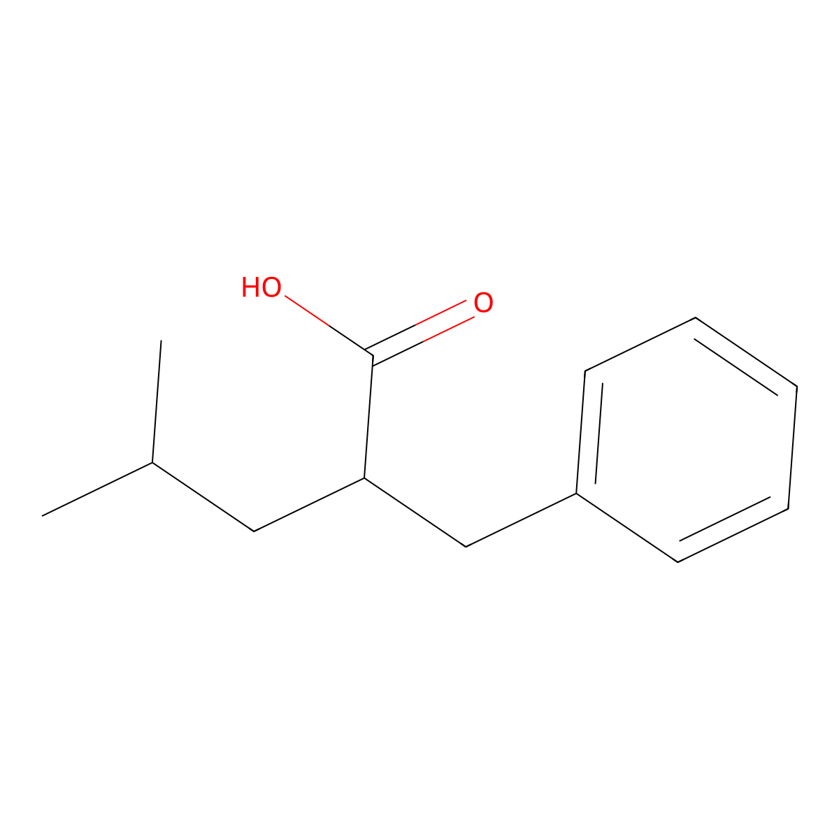 2-Benzyl-4-methylpentanoic acid molecular structure, CAS 85100-44-3