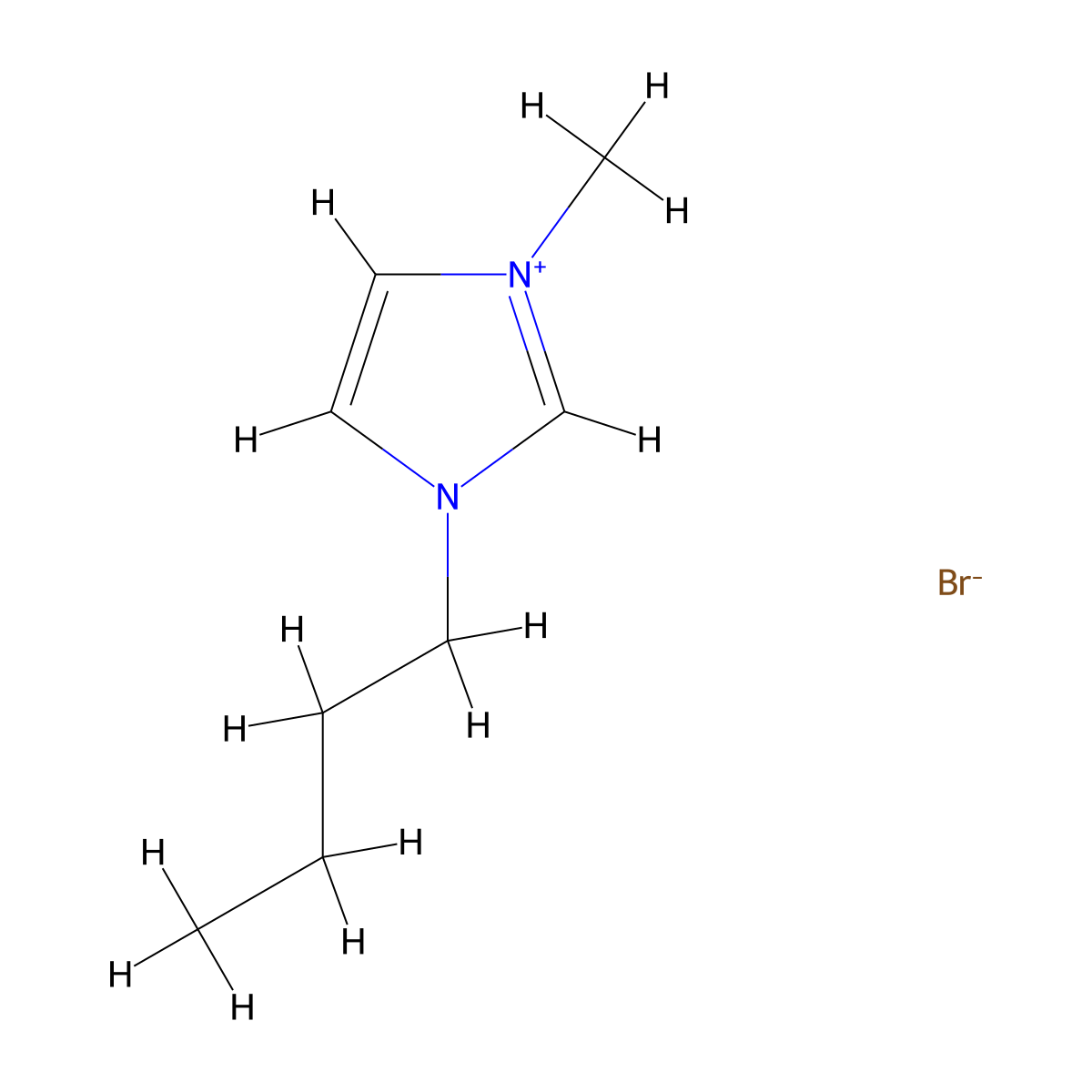 1-n-Butyl-3-methylimidazolium bromide molecular structure, CAS 85100-77-2