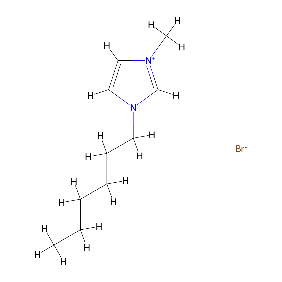 1-Hexyl-3-methylimidazolium bromide molecular structure, CAS 85100-78-3