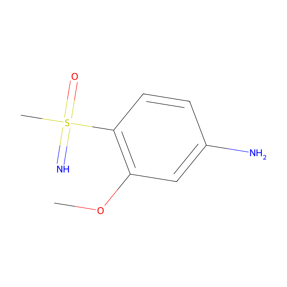 (4-Amino-2-methoxyphenyl)(imino)methyl-lambda6-sulfanone molecular structure, CAS 851008-52-1