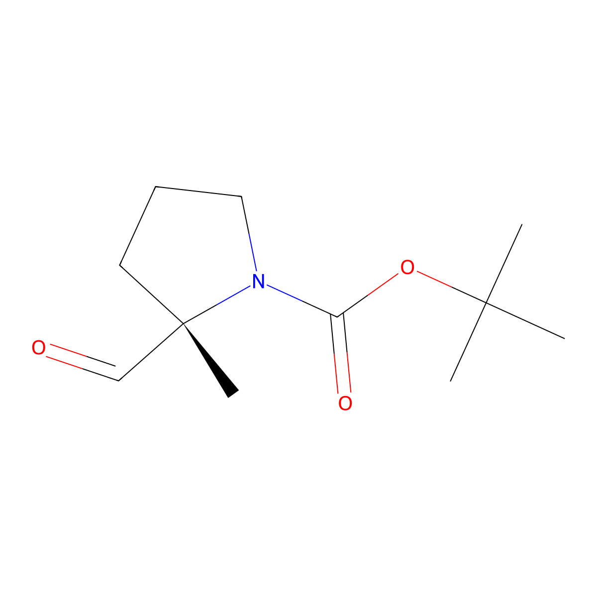 tert-butyl (2S)-2-formyl-2-methylpyrrolidine-1-carboxylate molecular structure, CAS 851028-60-9