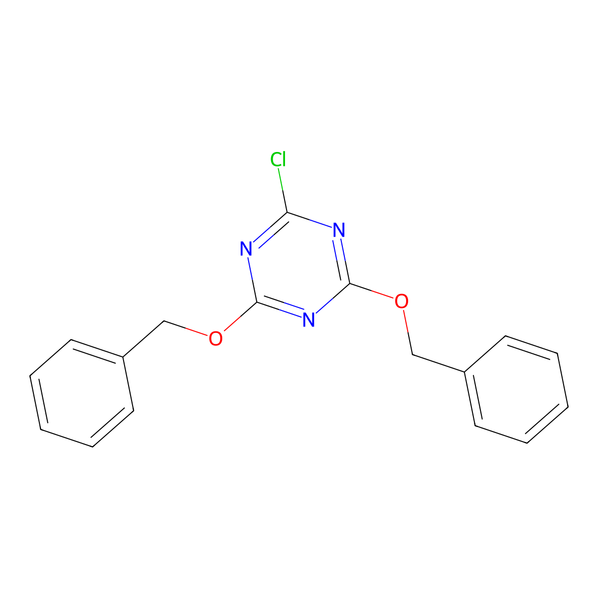 2,4-Bis(benzyloxy)-6-chloro-1,3,5-triazine molecular structure, CAS 851030-18-7