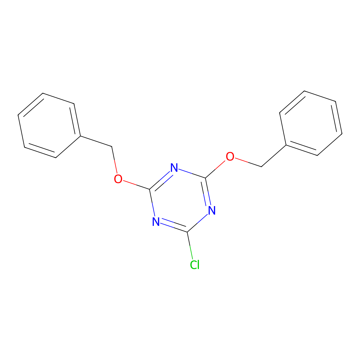 2,4-Bis(benzyloxy)-6-chloro-1,3,5-triazine molecular structure, CAS 851030-18-7
