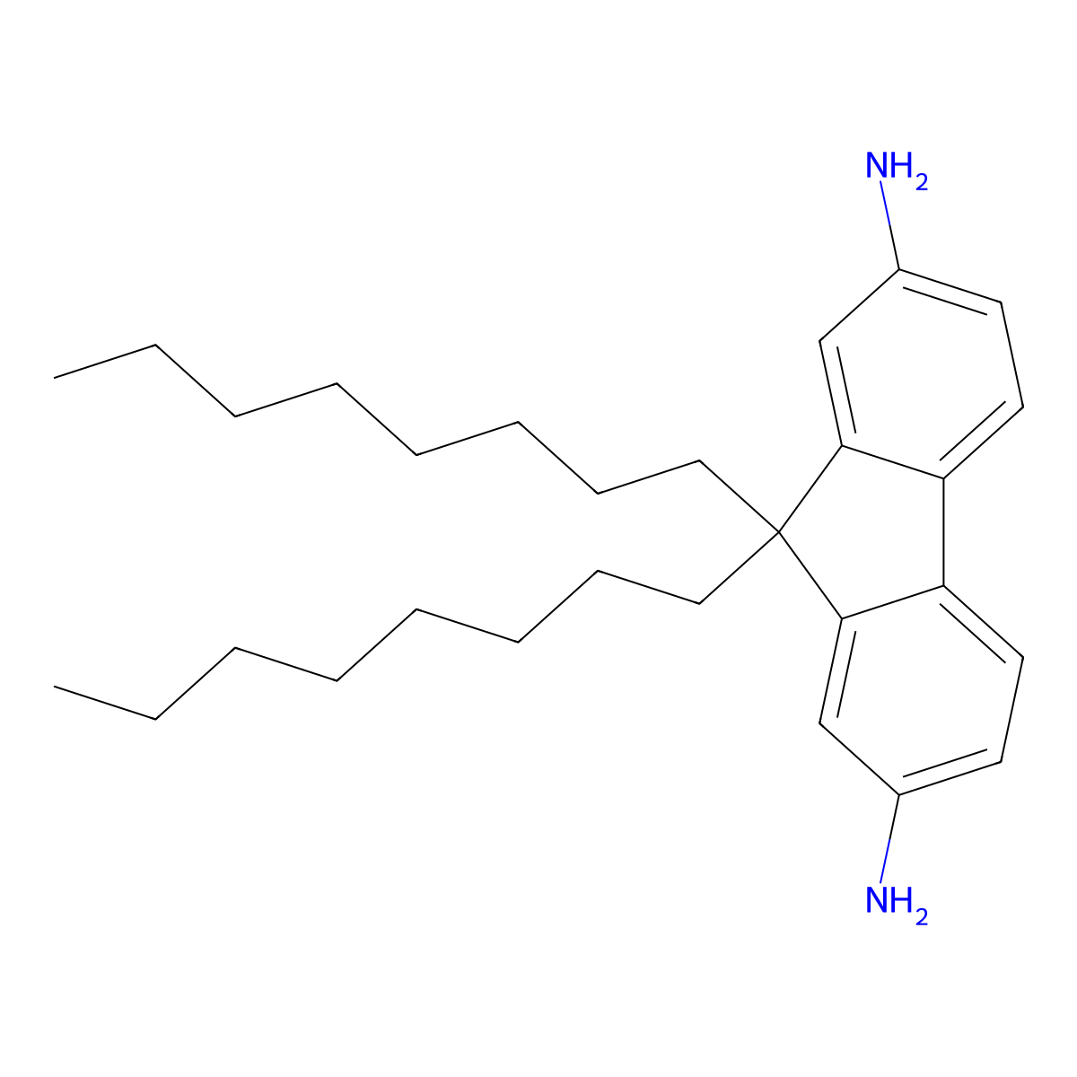 2,7-Diamino-9,9-di-n-octylfluorene molecular structure, CAS 851042-10-9