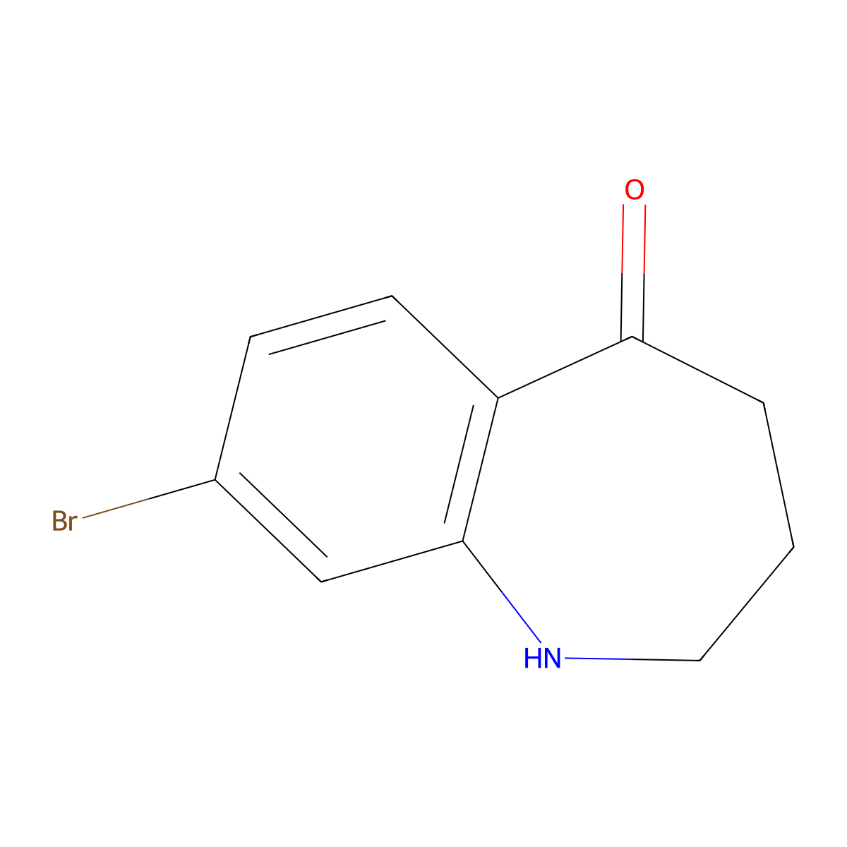 8-Bromo-3,4-dihydro-1H-benzo[b]azepin-5(2H)-one molecular structure, CAS 851045-03-9