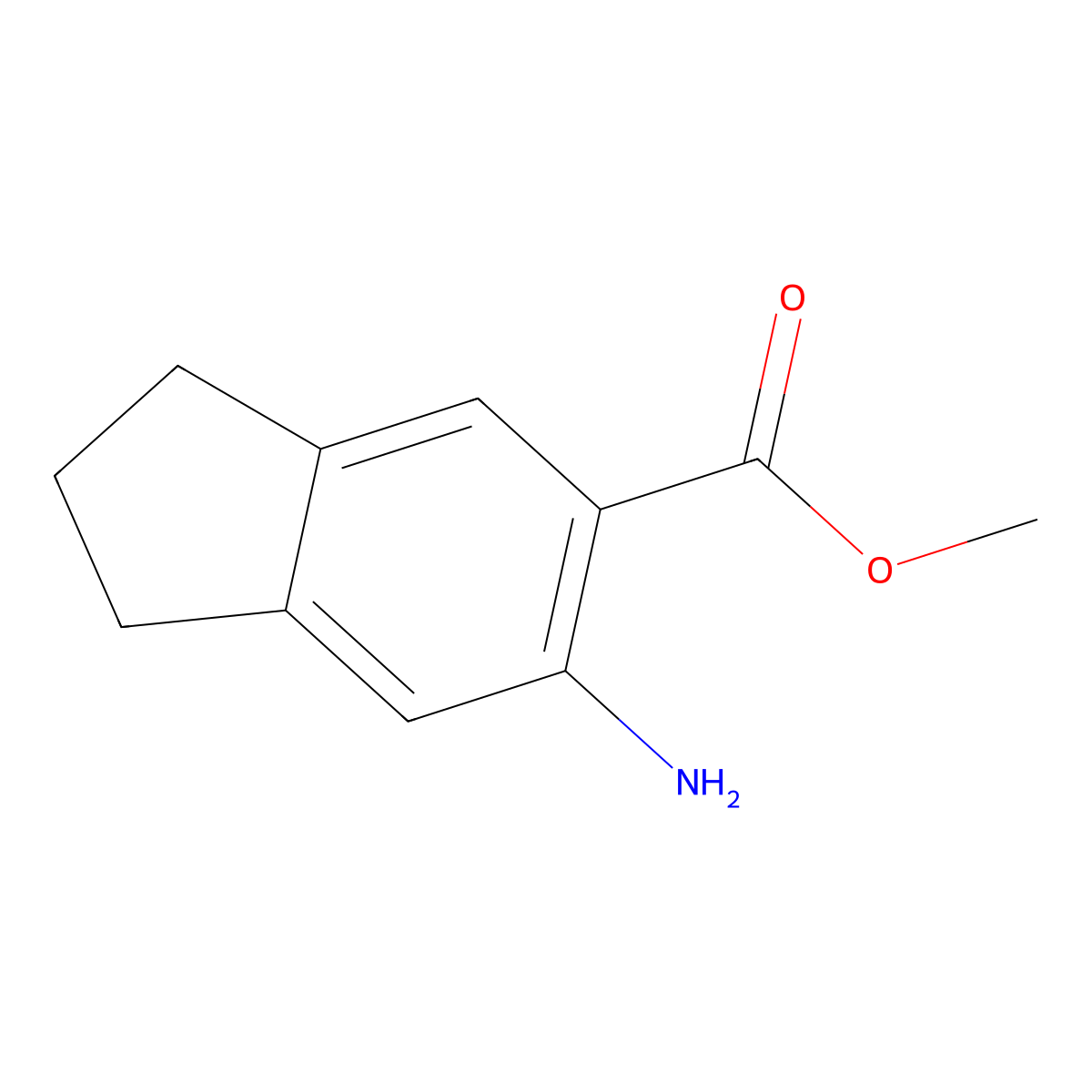 methyl 6-amino-2,3-dihydro-1H-indene-5-carboxylate molecular structure, CAS 851045-26-6