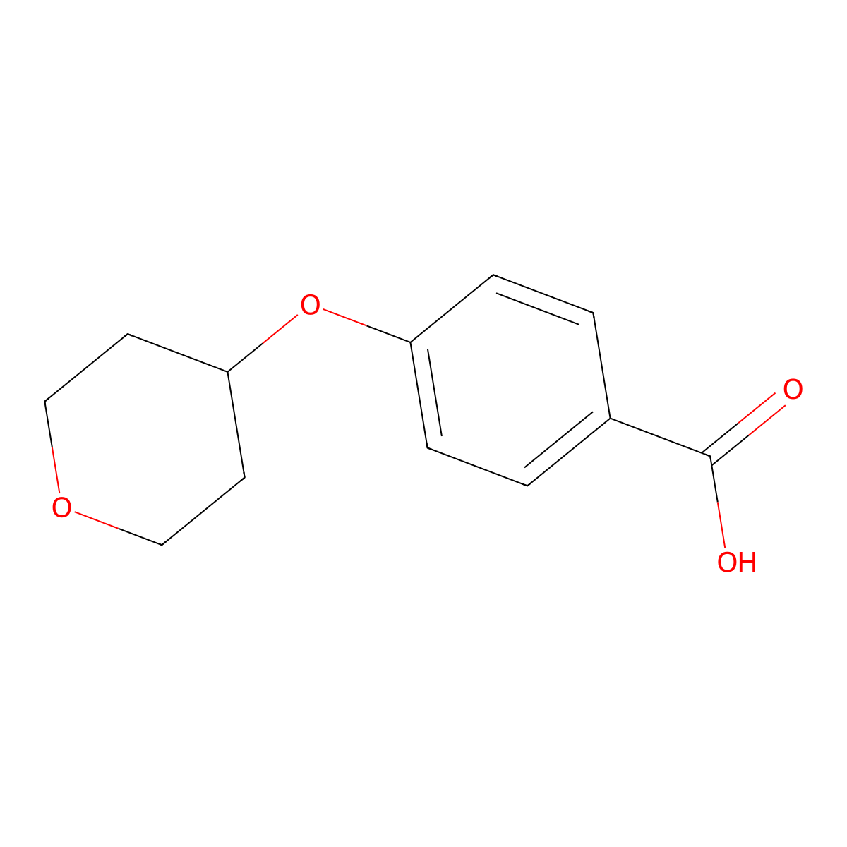 4-(Oxan-4-yloxy)benzoic acid molecular structure, CAS 851048-51-6