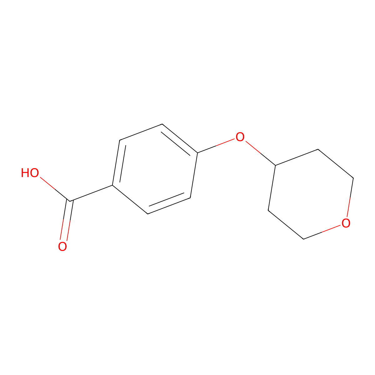 4-(Oxan-4-yloxy)benzoic acid molecular structure, CAS 851048-51-6
