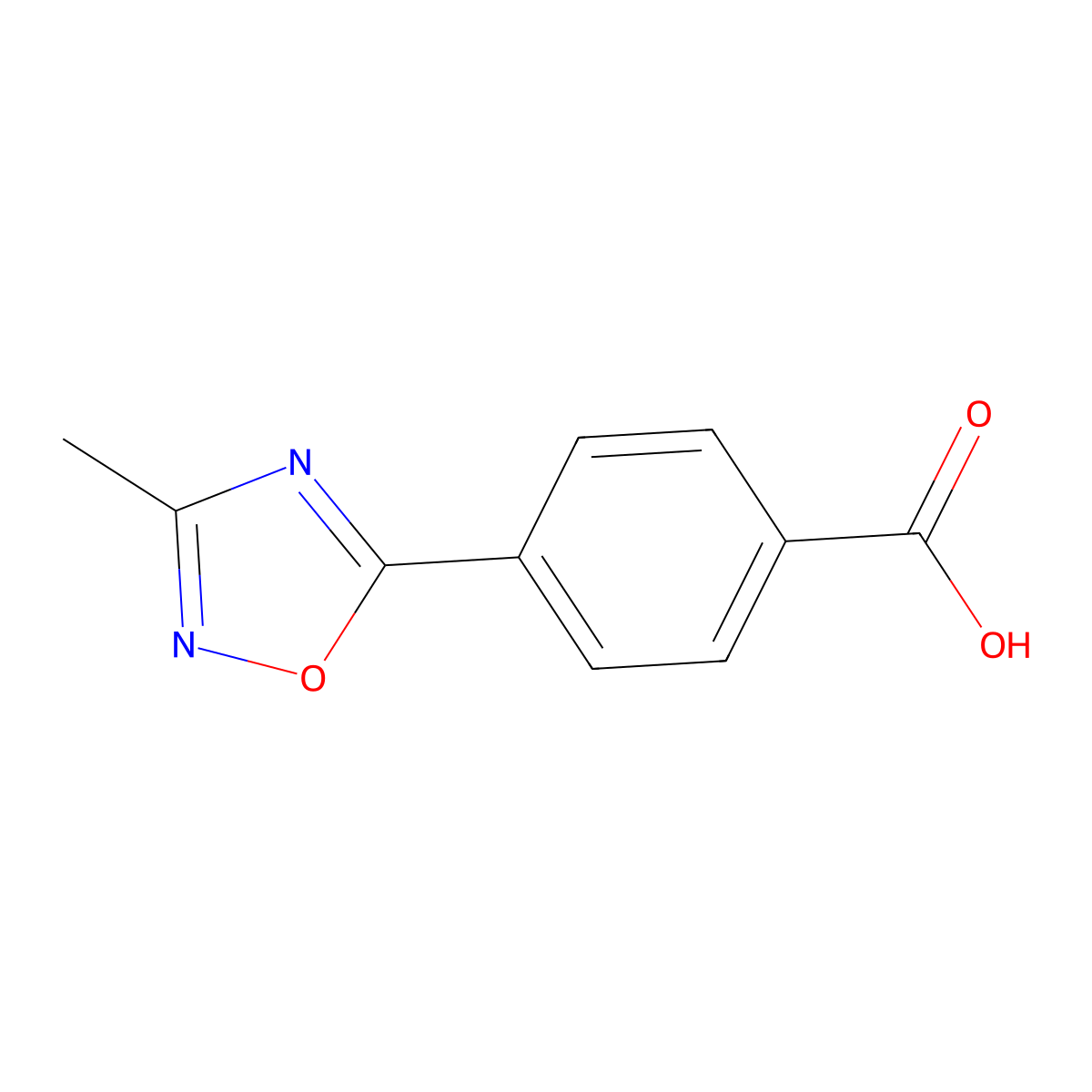 4-(3-Methyl-1,2,4-oxadiazol-5-yl)benzoic acid molecular structure, CAS 851048-56-1
