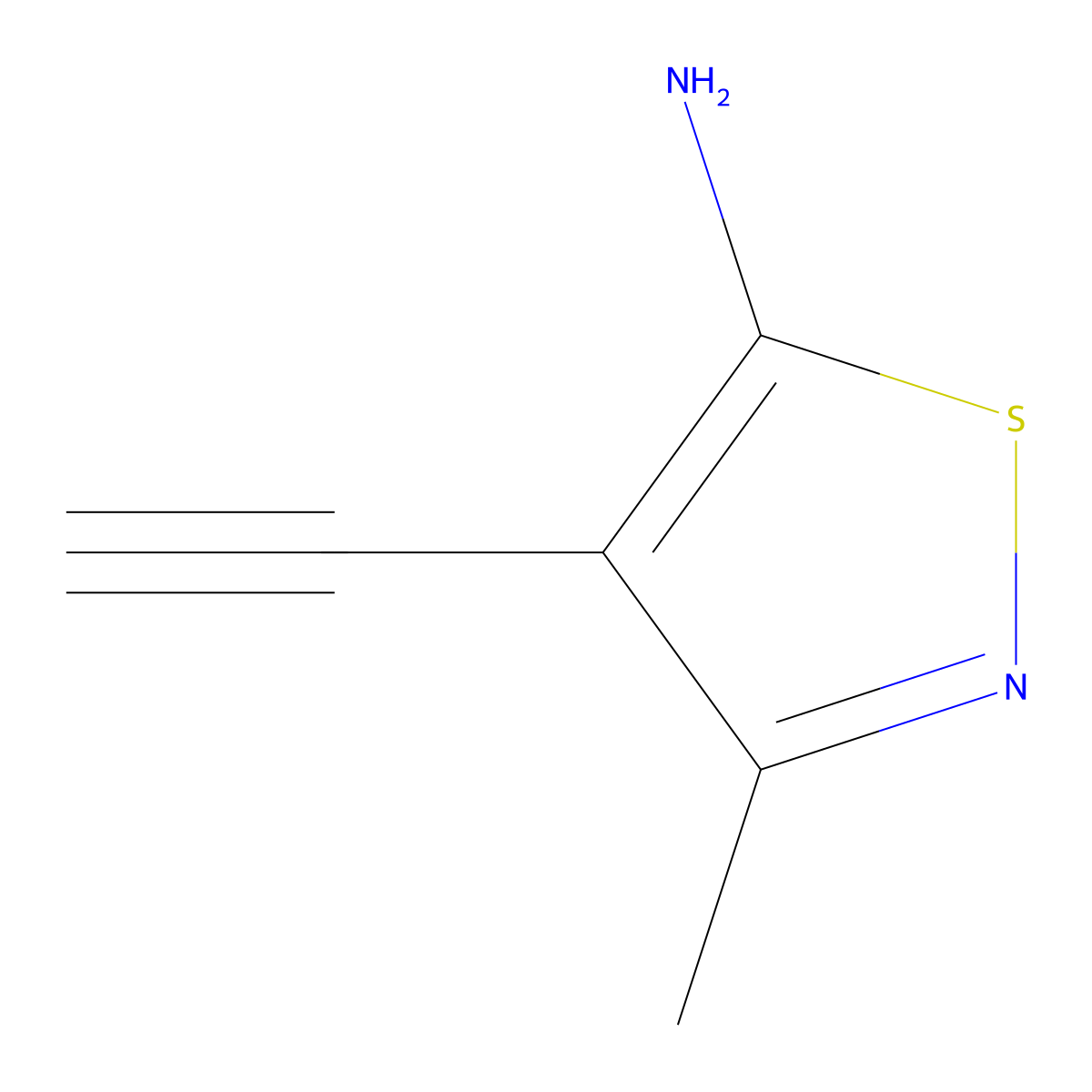 4-Ethynyl-3-methyl-1,2-thiazol-5-amine molecular structure, CAS 851049-24-6