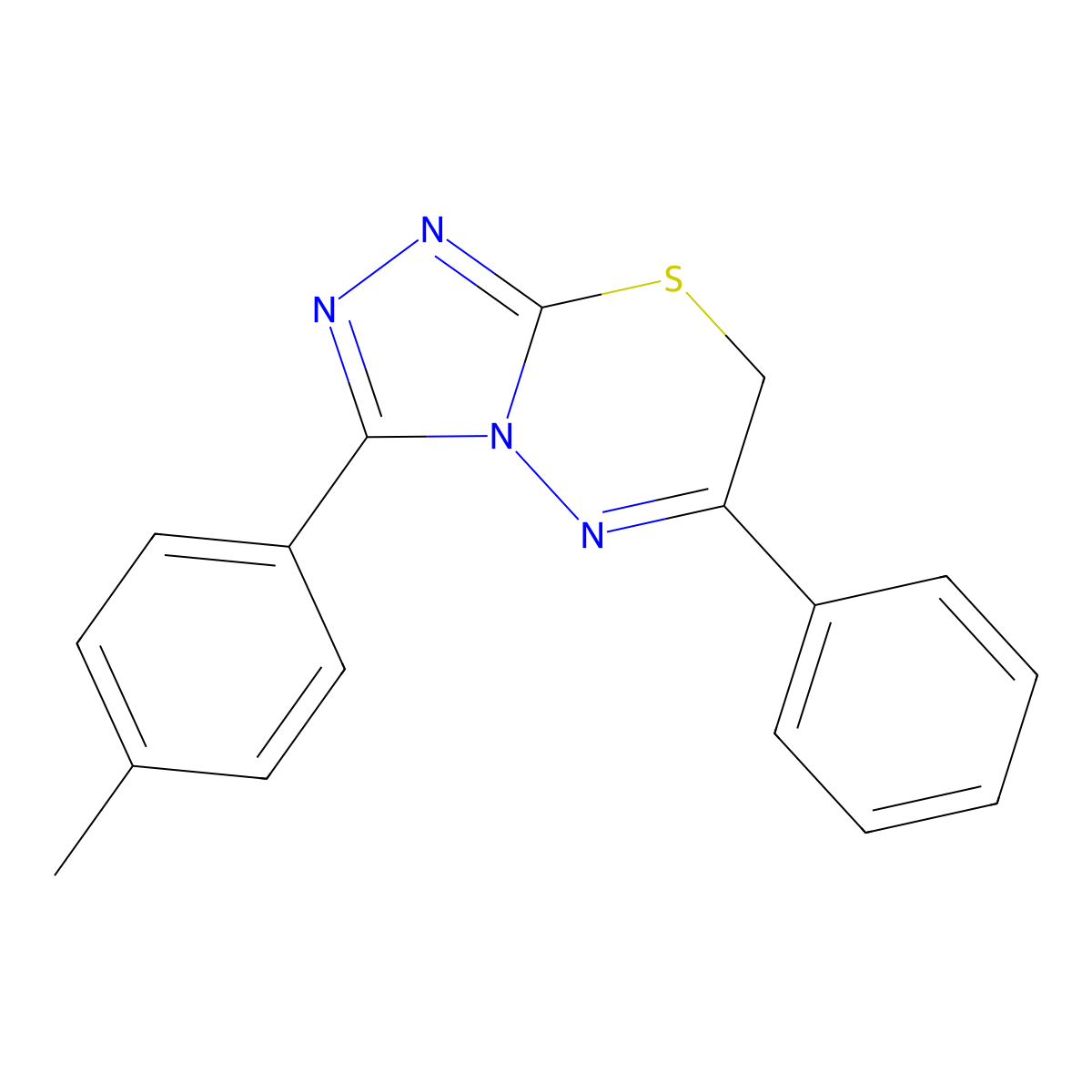 3-(4-methylphenyl)-6-phenyl-7H-[1,2,4]triazolo[3,4-b][1,3,4]thiadiazine molecular structure, CAS 85106-36-1