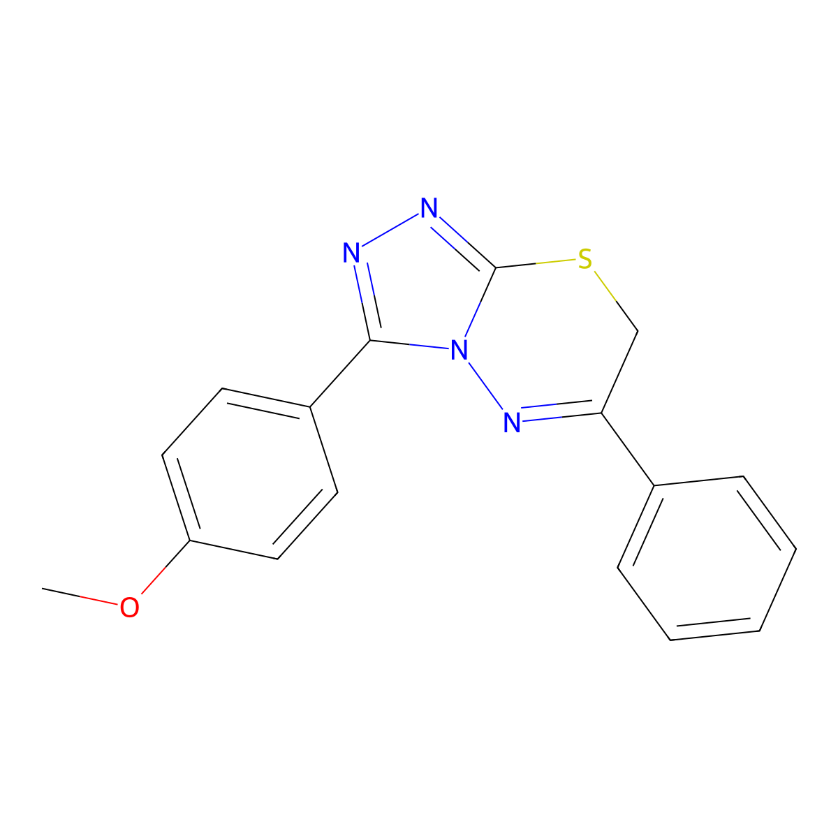 3-(4-methoxyphenyl)-6-phenyl-7H-[1,2,4]triazolo[3,4-b][1,3,4]thiadiazine molecular structure, CAS 85106-42-9