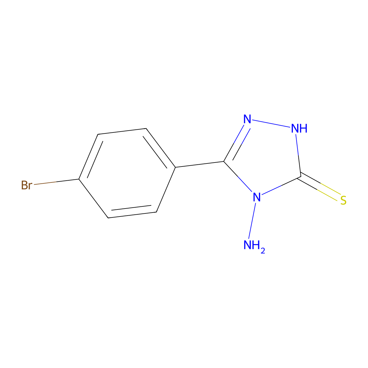 4-amino-5-(4-bromophenyl)-4H-1,2,4-triazole-3-thiol molecular structure, CAS 85106-58-7