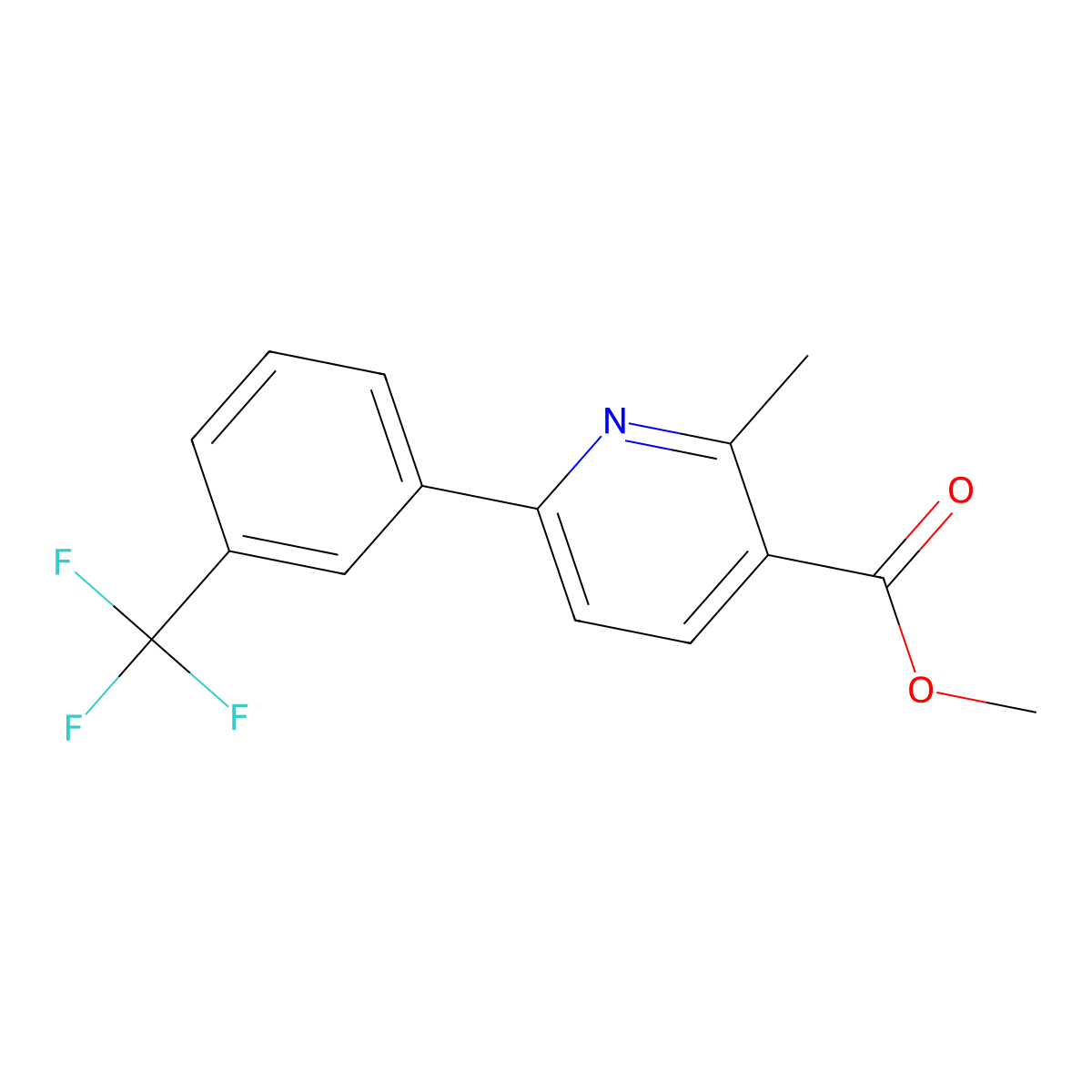 2-Methyl-6-(3-trifluoromethyl-phenyl)-nicotinic Acid Methyl Ester molecular structure, CAS 851076-98-7