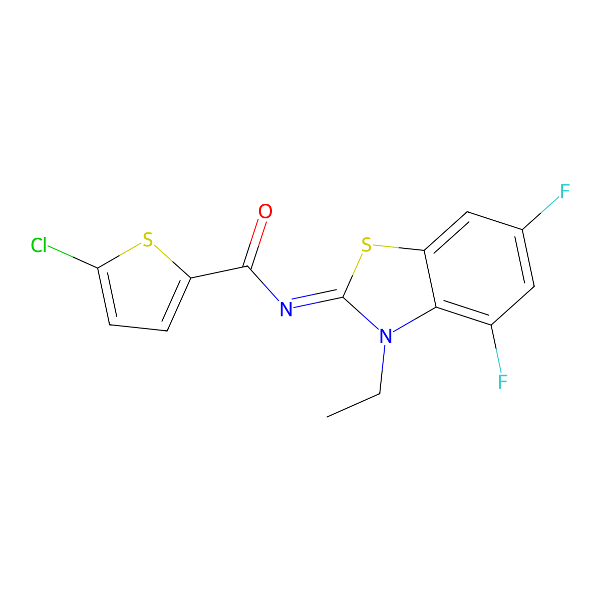 (E)-5-chloro-N-(3-ethyl-4,6-difluorobenzo[d]thiazol-2(3H)-ylidene)thiophene-2-carboxamide molecular structure, CAS 851079-91-9