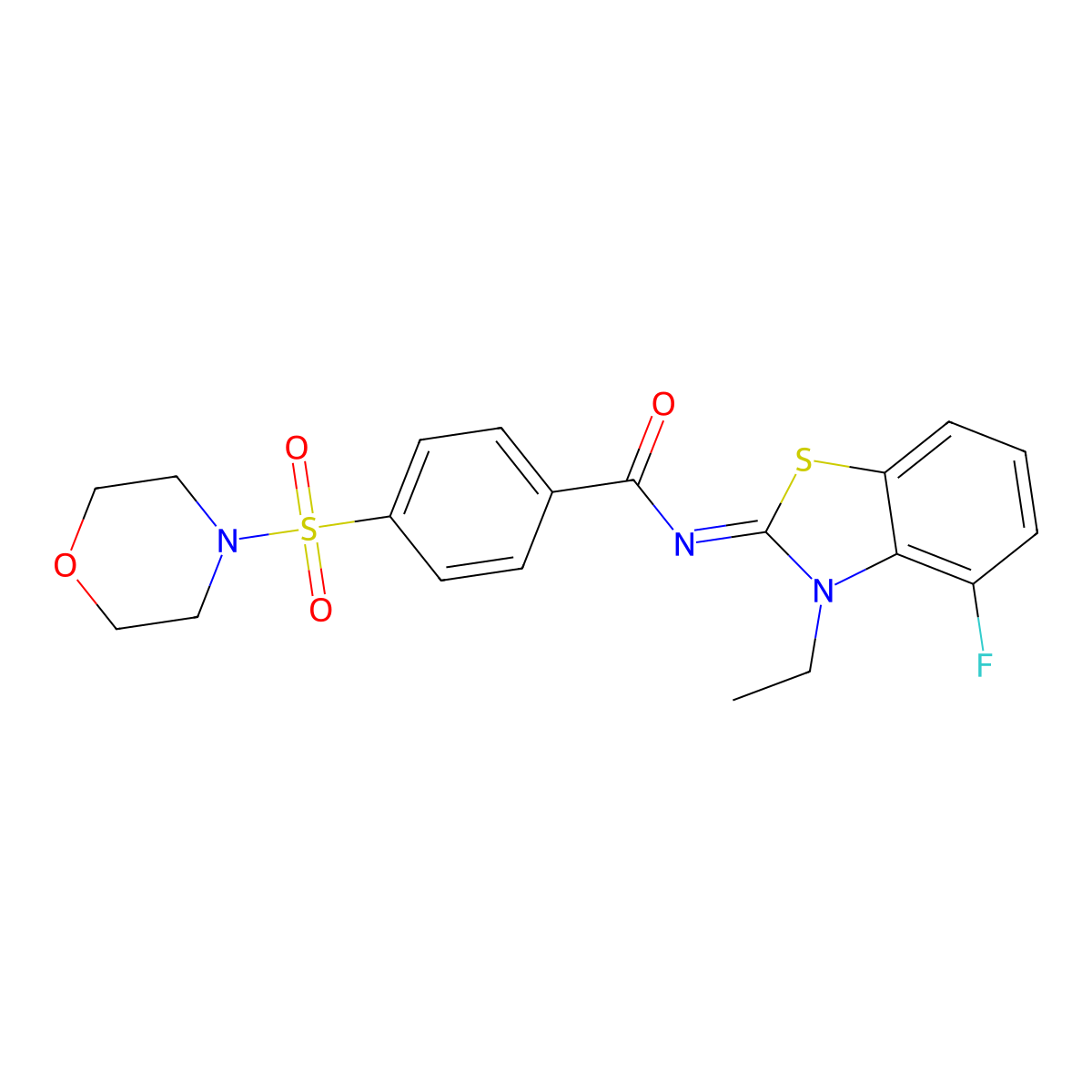 (E)-N-(3-ethyl-4-fluorobenzo[d]thiazol-2(3H)-ylidene)-4-(morpholinosulfonyl)benzamide molecular structure, CAS 851079-99-7