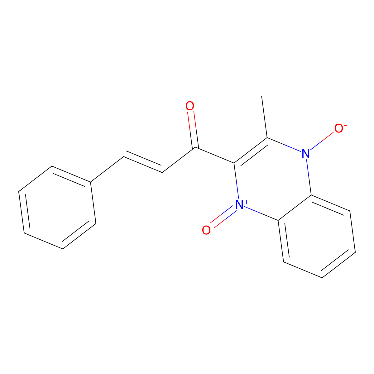 2-Cinnamoyl-3-methylquinoxaline 1,4-dioxide molecular structure, CAS 85108-59-4