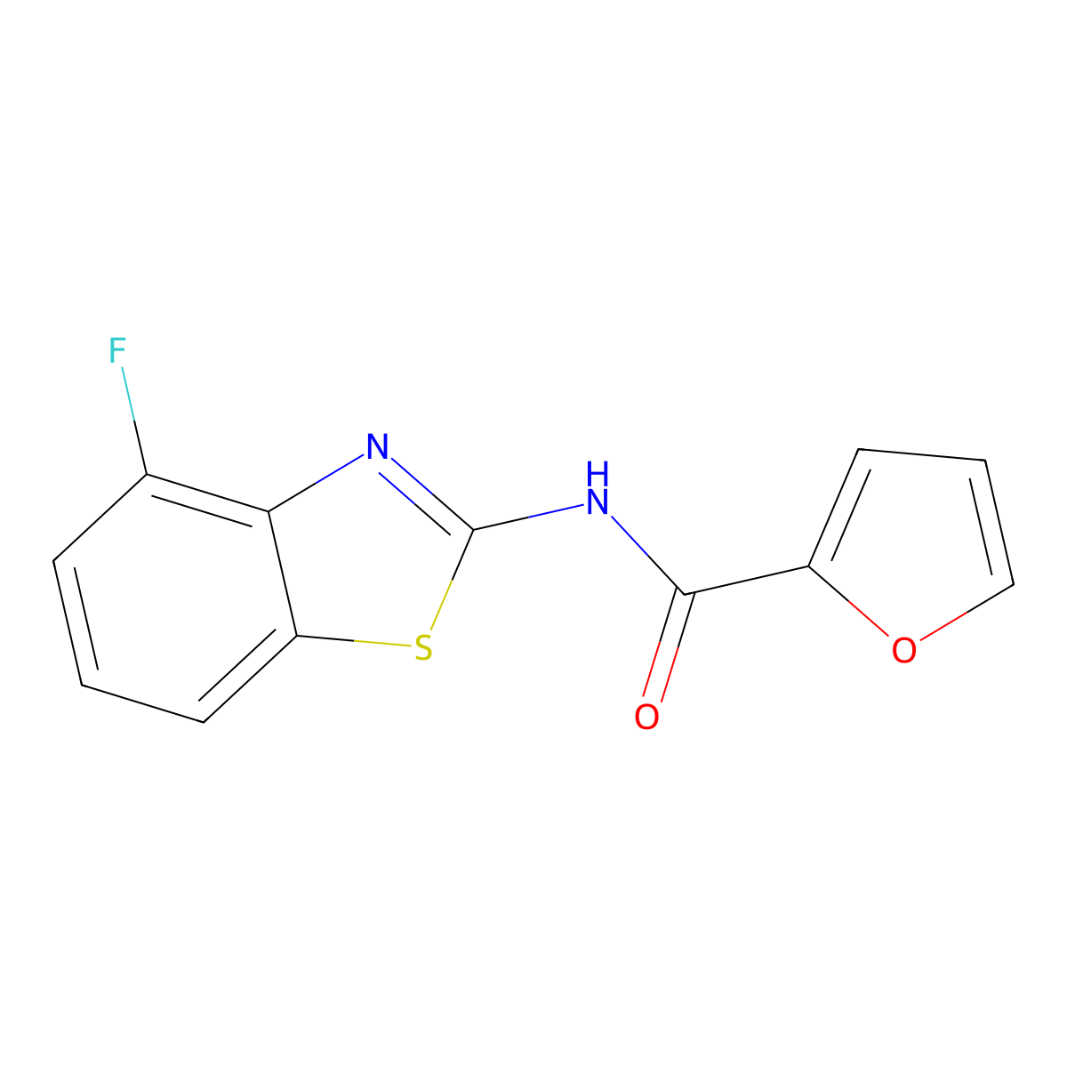 N-(4-fluorobenzo[d]thiazol-2-yl)furan-2-carboxamide molecular structure, CAS 851080-08-5