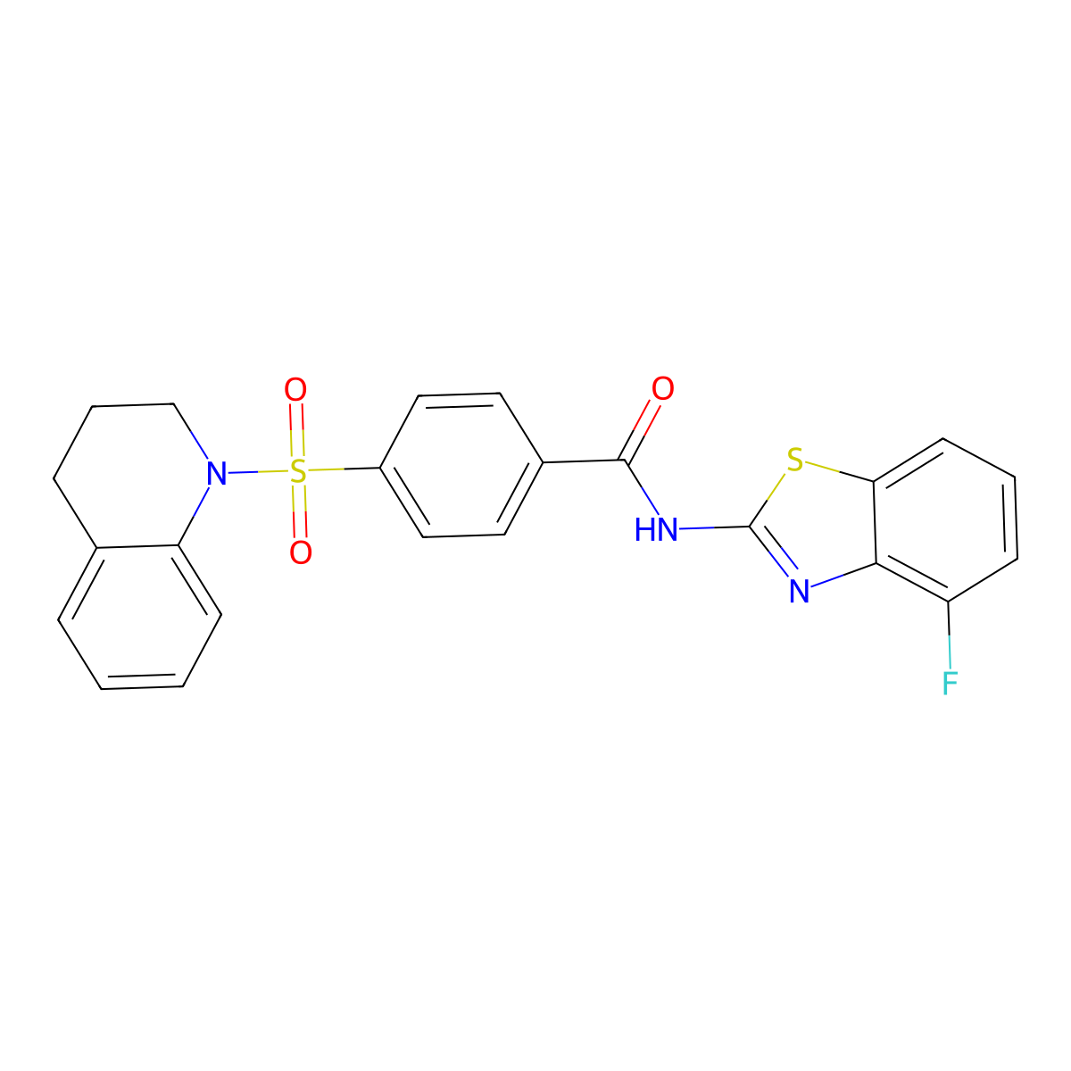 4-((3,4-dihydroquinolin-1(2H)-yl)sulfonyl)-N-(4-fluorobenzo[d]thiazol-2-yl)benzamide molecular structure, CAS 851080-11-0